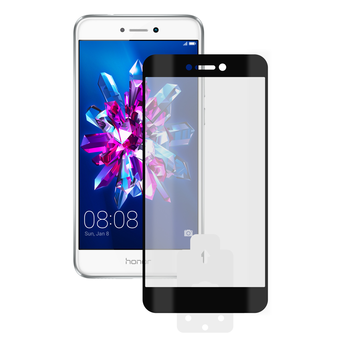 KSIX MACHINE 2.5D PROTECTOR TEMPERED GLASS 9H WITH EDGE FOR HONOR 8 LITE BLACK (1 UNIT)