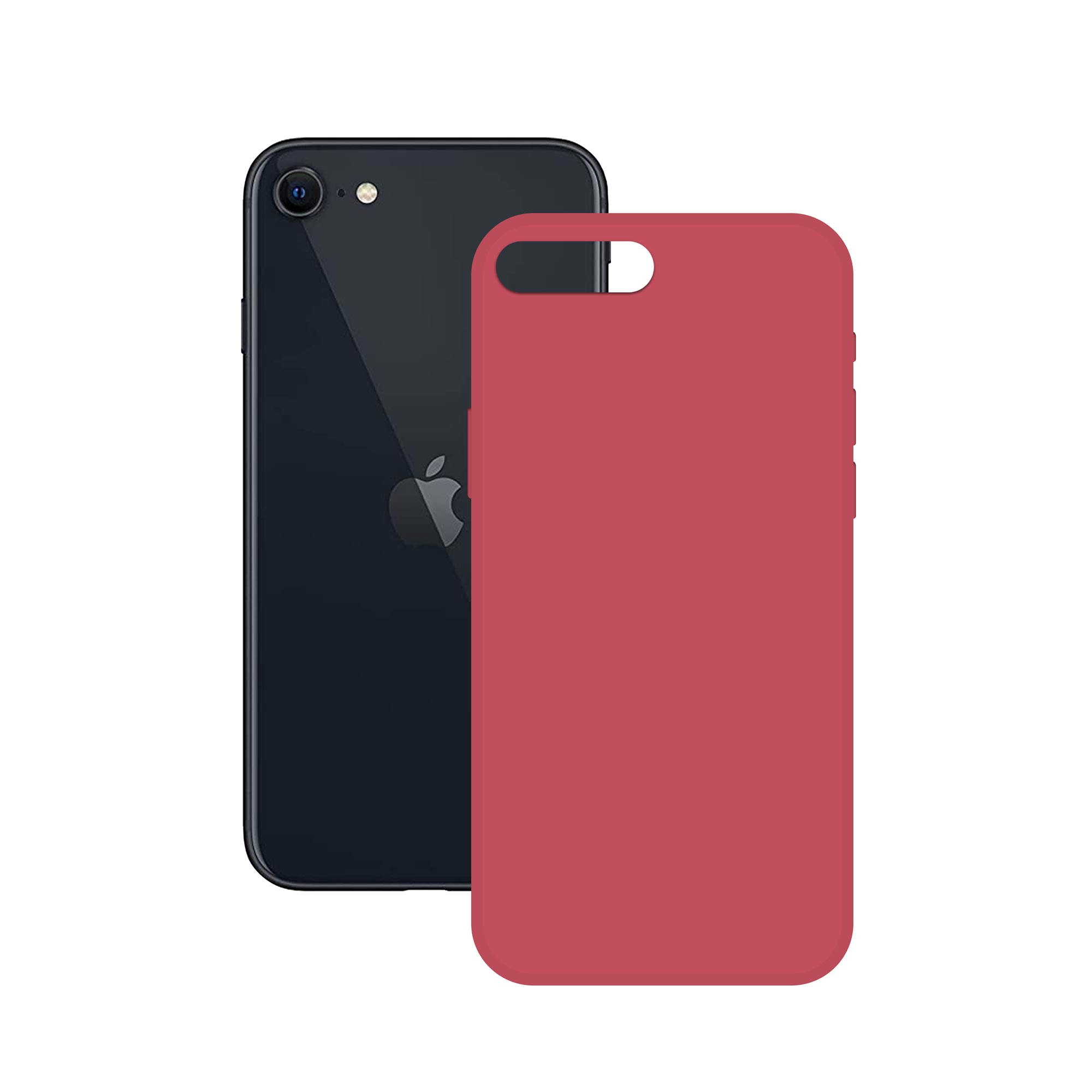 SOFT SILICONE CASE KSIX FOR IPHONE SE 2022, SE 2020, 8 and 7 PINK FUCHSIA