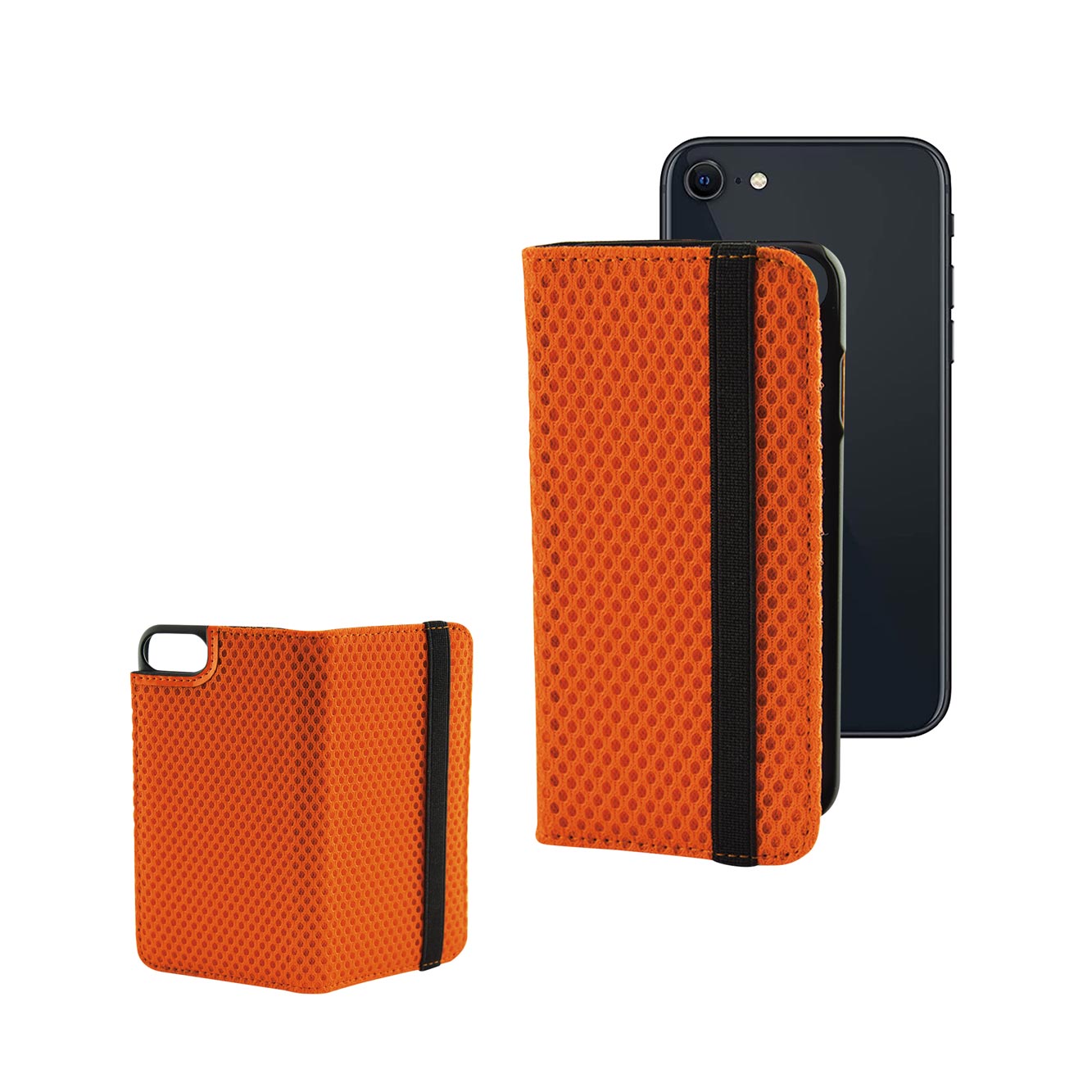 KSIX SPORT Folio Étui WITH ELASTIC BAND FOR IPHONE SE 2022, SE 2020, 8 and 7 ORANGE