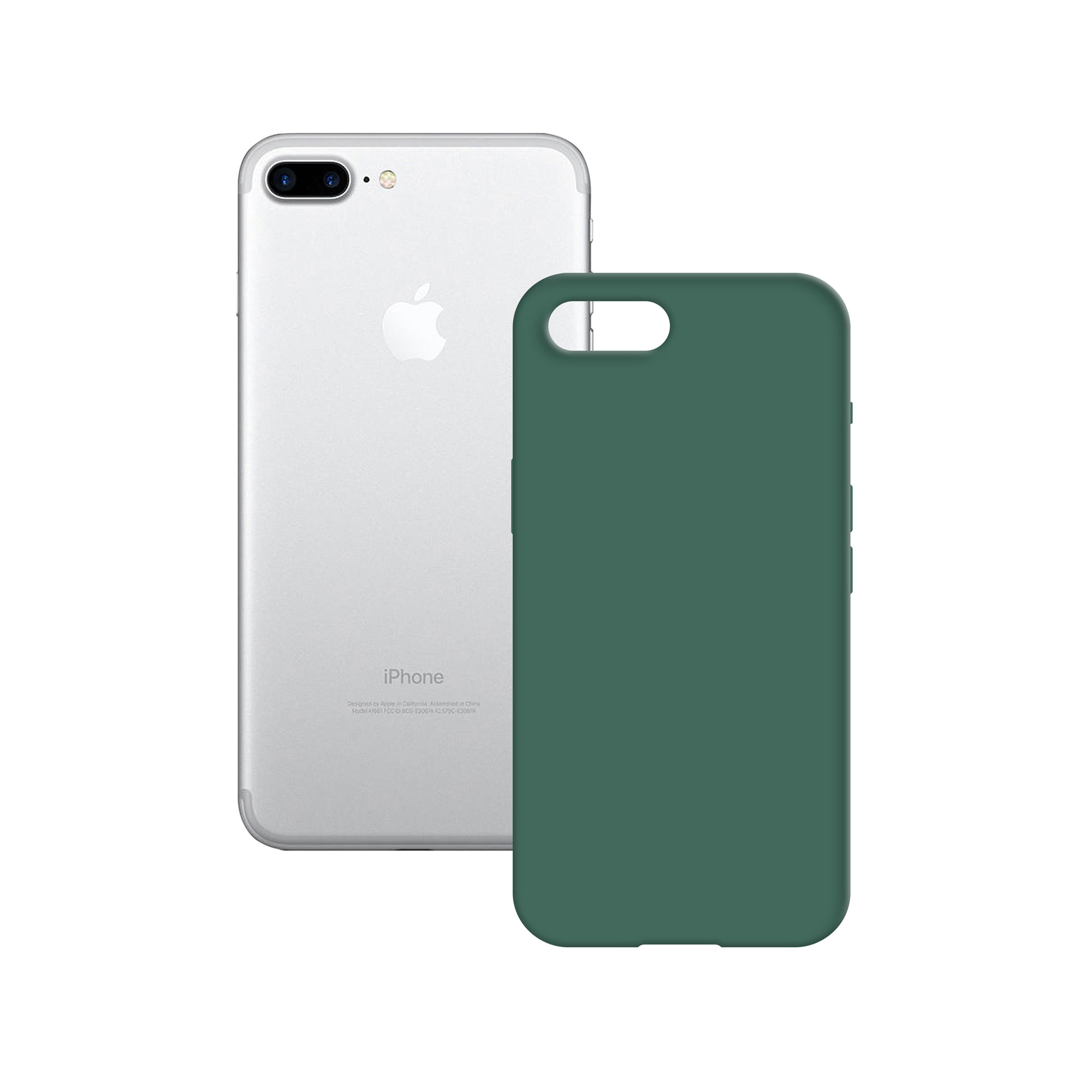 SOFT SILICONE Étui KSIX FOR IPHONE 7, 8 PLUS GREEN