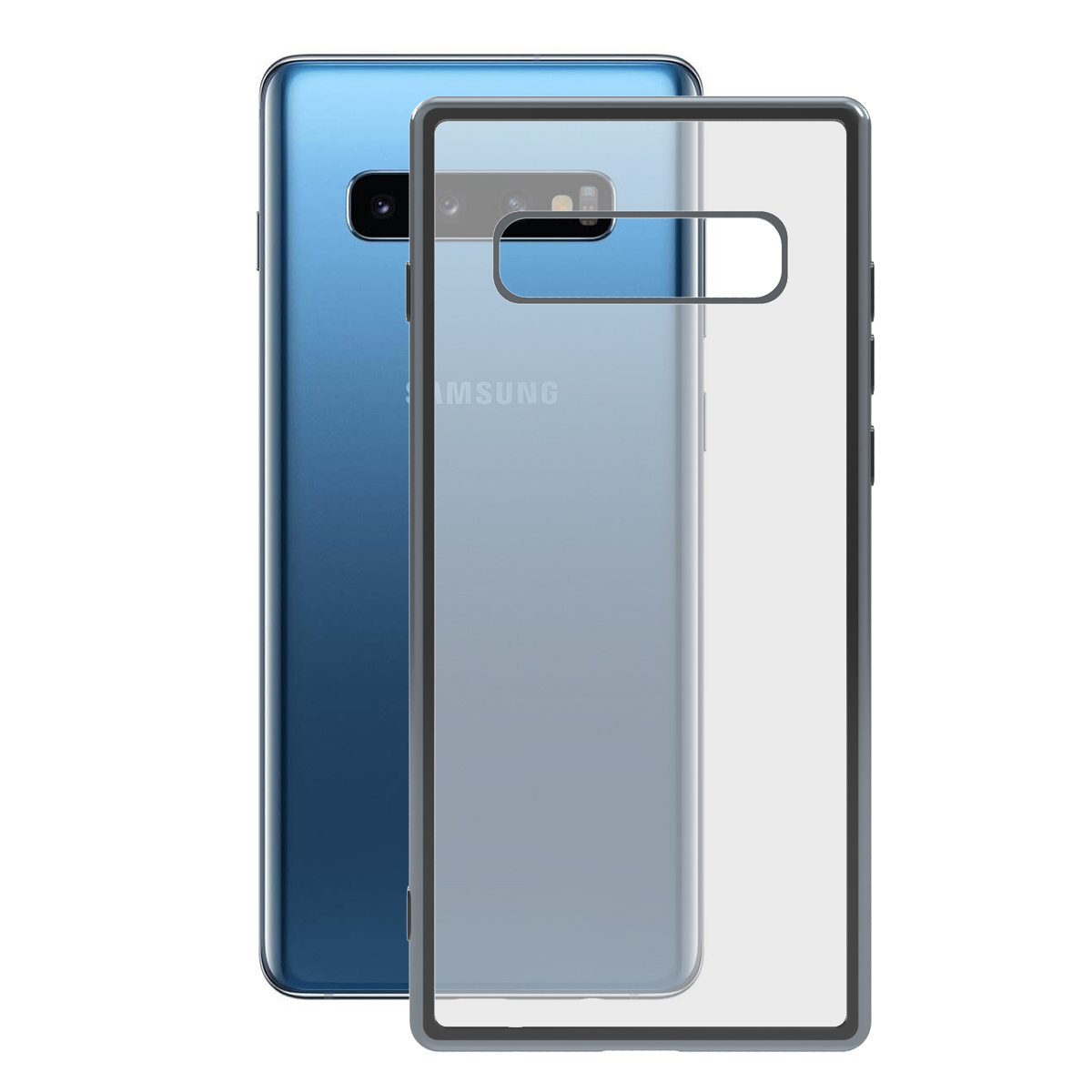 KSIX Coque Flex Métallisée pour Galaxy S10 Plus Metallic Grey Gris