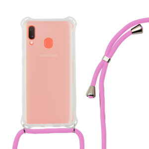 KSIX LANYARD Sangle Coque TPU Transparent FOR GALAXY A20E ROSE