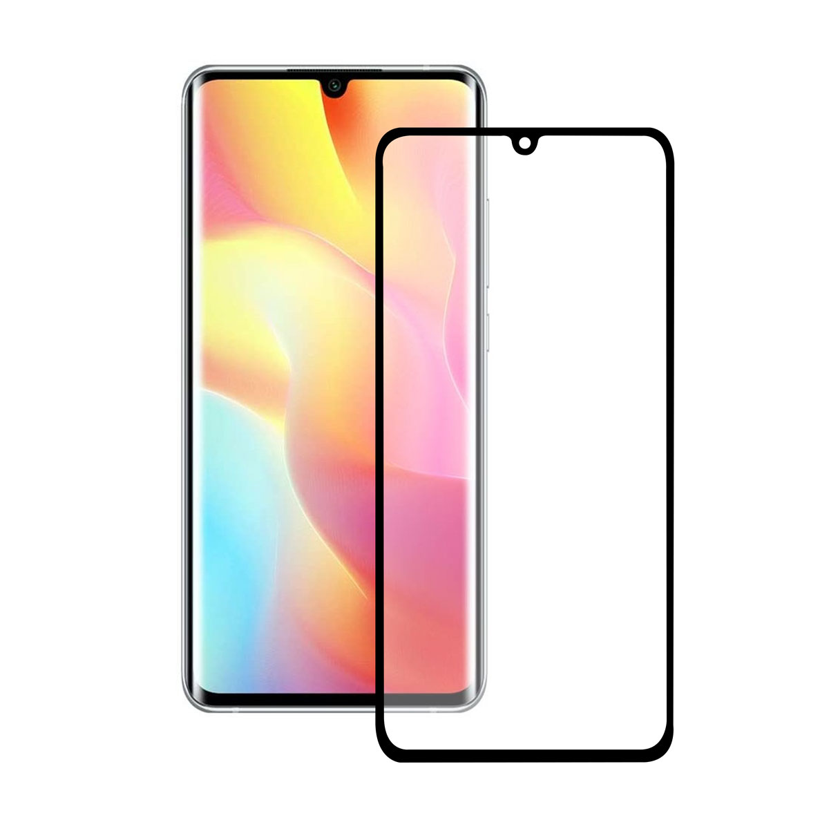 KSIX Verre Trempé pour Xiaomi Mi Note 10 Lite Black Noir (1 unités)