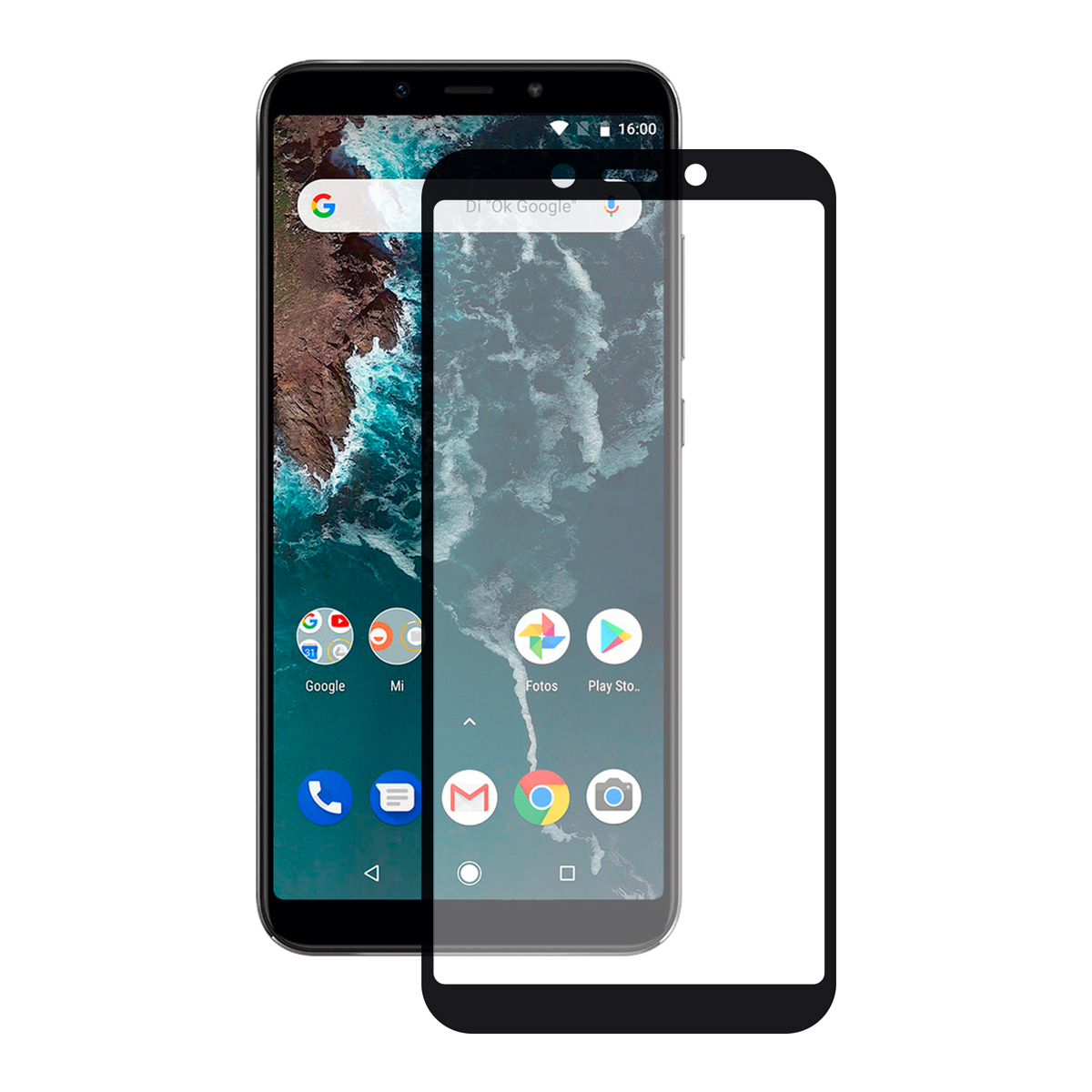 KSIX Verre Trempé pour Xiaomi Mi A2 Black Noir (1 unités)