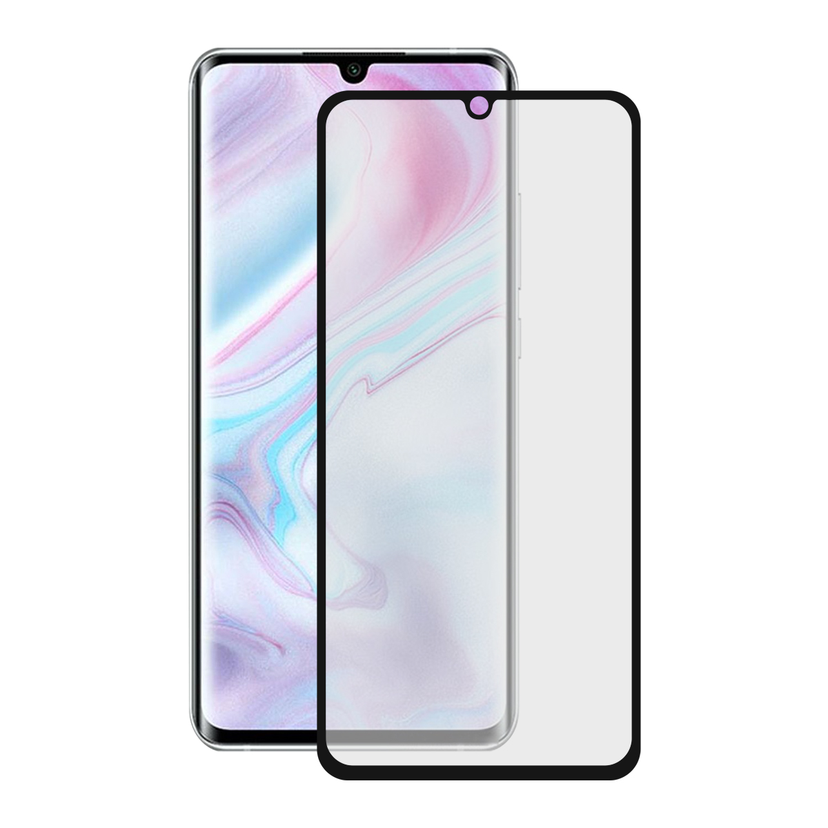 KSIX Protection Verre Trempé 9H Full Glue 2.5D pour Xiaomi Mi Note 10 Noir (1 unités)