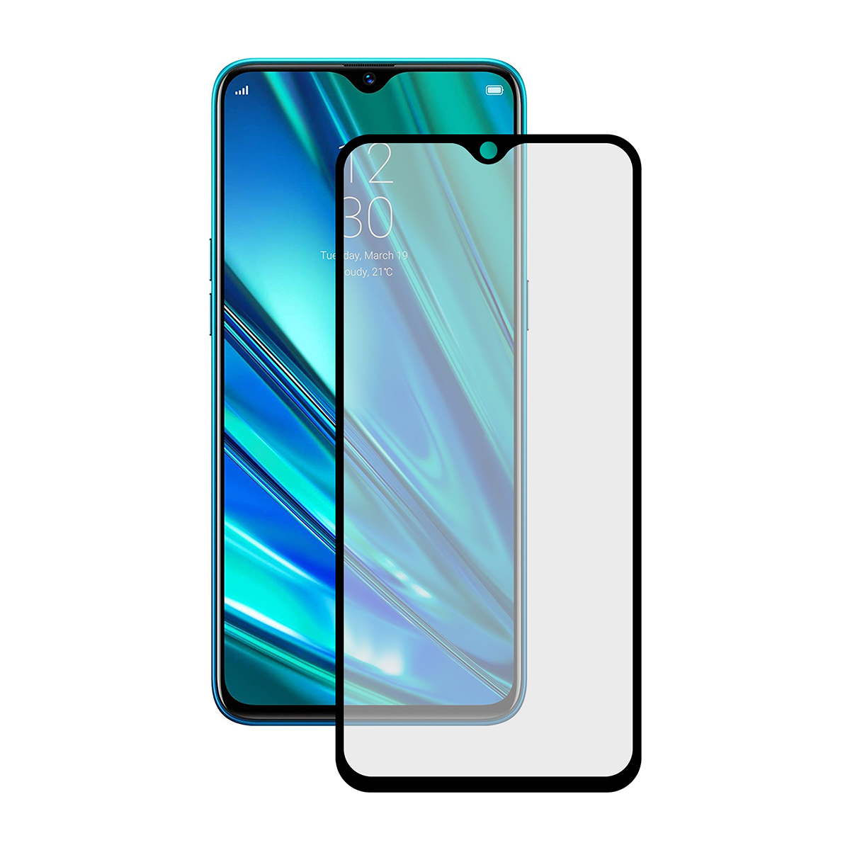 KSIX Verre Trempé pour Realme 5 Pro Black Noir (1 unités)