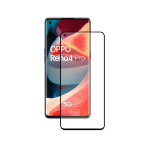 KSIX Protection Verre Trempé 9H Full Glue 2.5D pour Oppo Reno 4 Pro 5G Black Edge Noir (1 unités)
