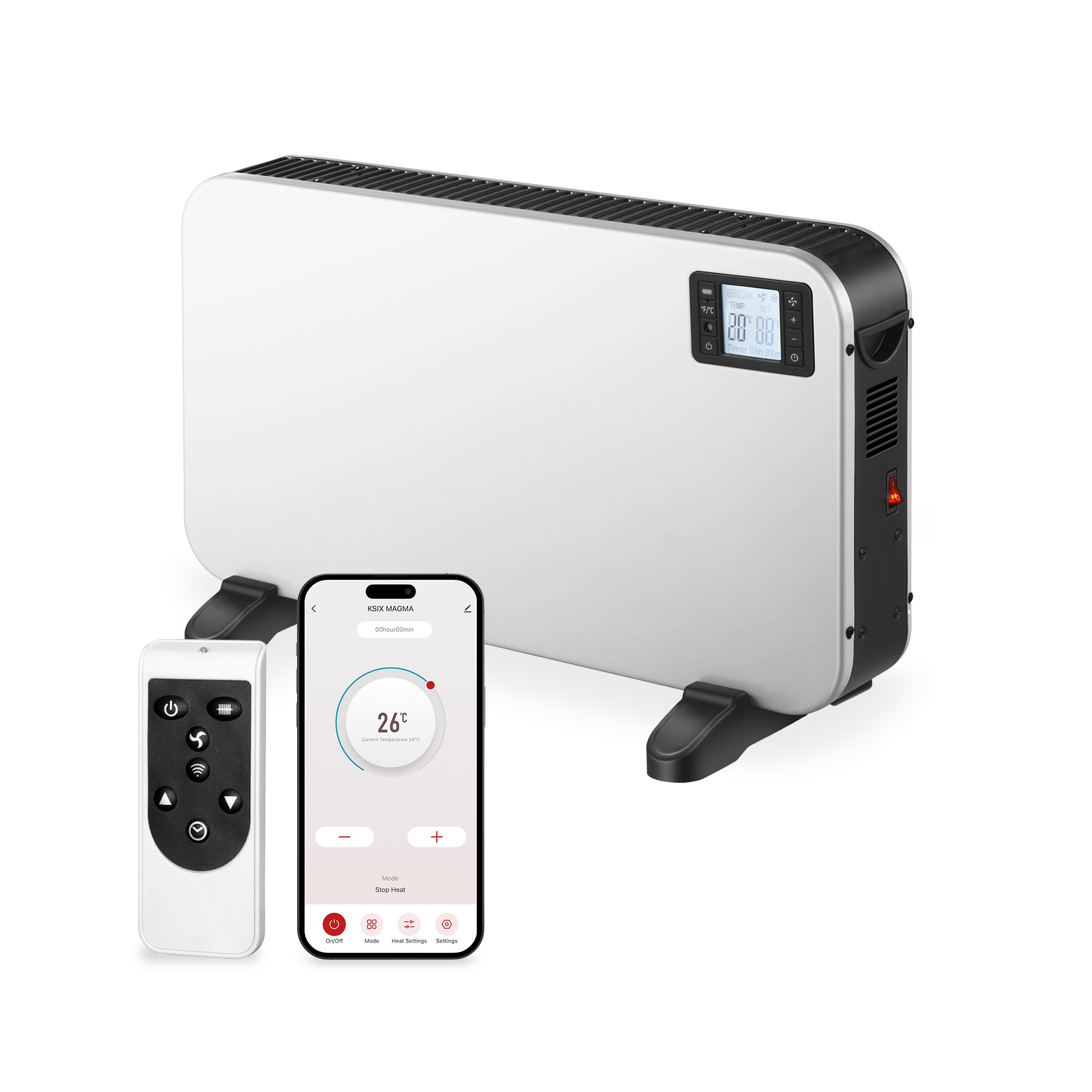KSIX MAGMA SMART CONVECTION HEATER 2000W WHITE
