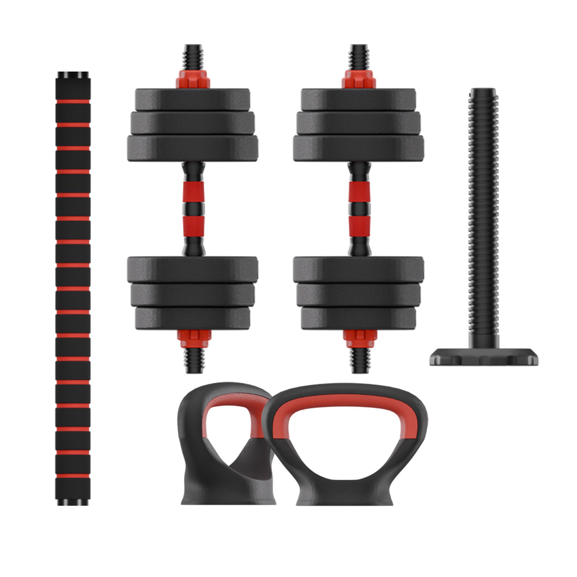 KSIX KIT 20KG DUMBBELLS + BARBELL + KETTLEBELL