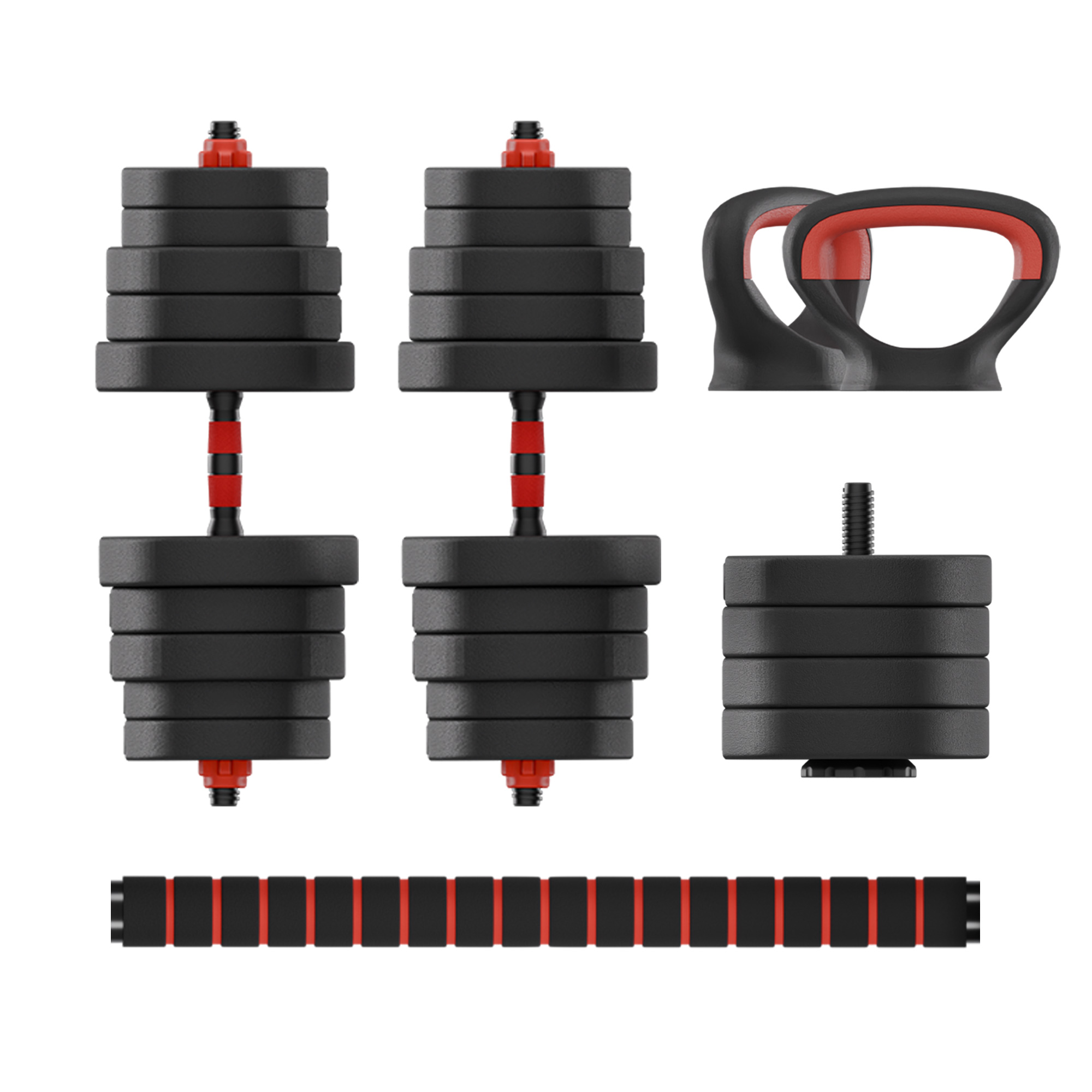 KSIX KIT 50KG DUMBBELLS + BARBELL + KETTLEBELL