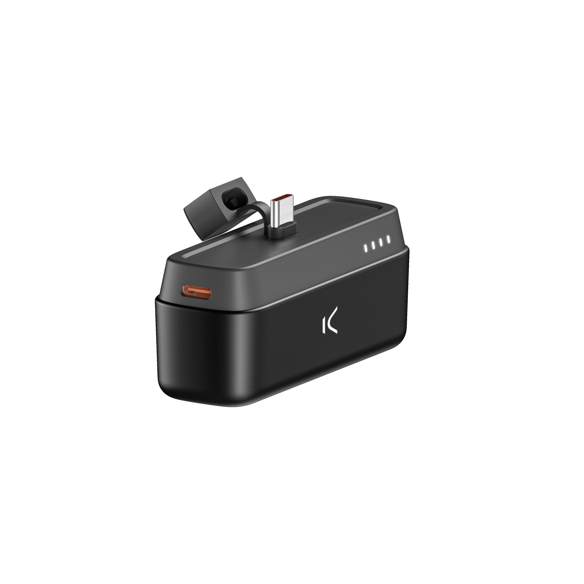 KSIX MINI Batterie Externe WITH Support 4800MAH 10W + Câble USB-A TO USB-C Noir