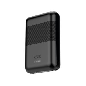 KSIX Batterie Externe MINI 10.000MAH 10W + Câble USB-A USB-C Noir