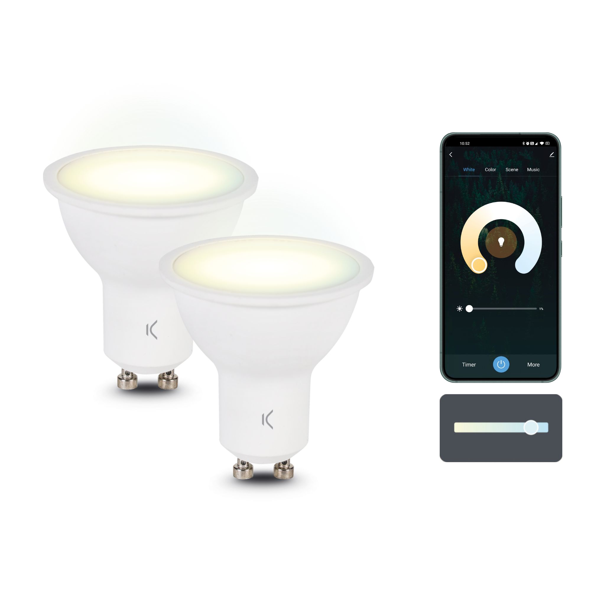 KSIX SMARTLED SMART LIGHT BULB CCT 5,5W GU10 PACK 2