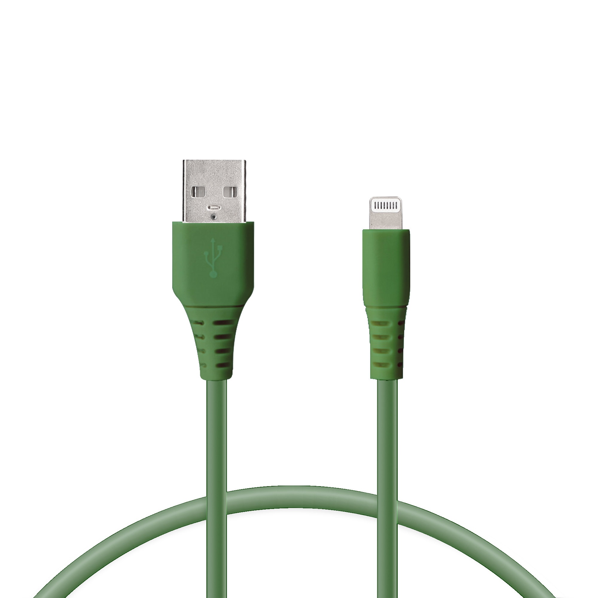 KSIX CHARGE & SYNC Câble SOFT USB-A LIGHTNING MFI 1M GREEN