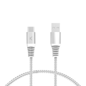 KSIX CHARGE & SYNC Câble Tressé USB-A USB-C 3A 1M Blanc