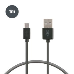 KSIX CHARGE & SYNC Câble USB-A MICRO-USB 1M Noir