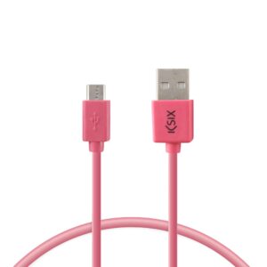 KSIX CHARGE & SYNC Câble USB-A MICRO-USB 1M Rose