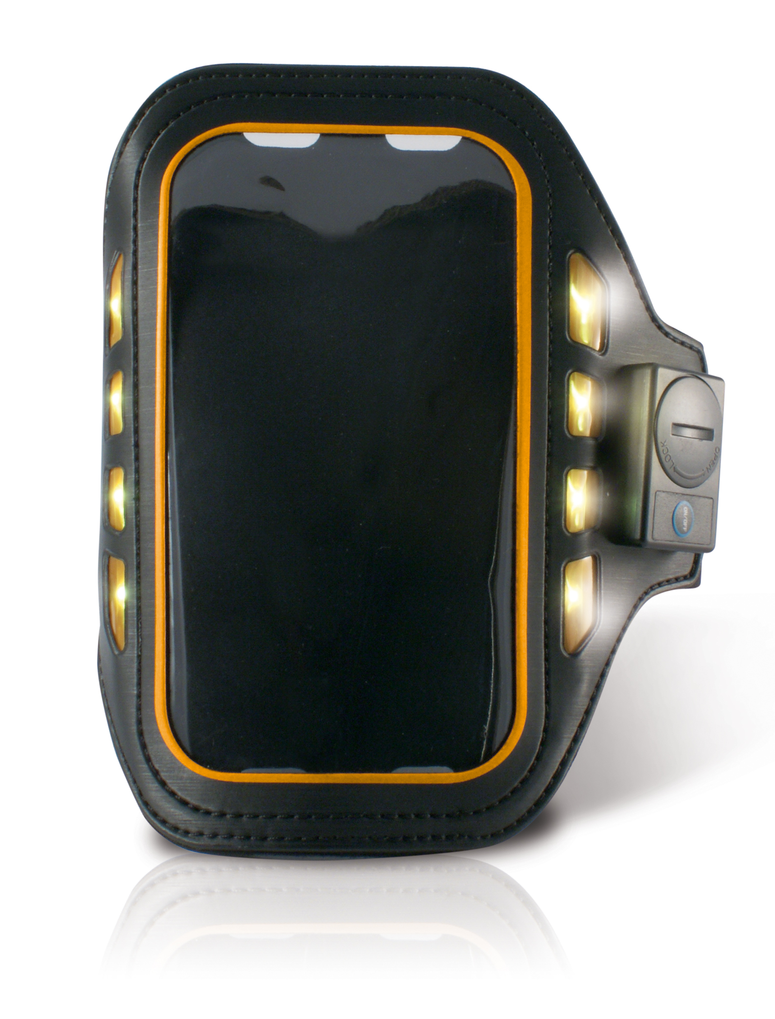 KSIX ARMBAND WITH LEDS Universel FOR Smartphone UP TO 4 INCHES Noir