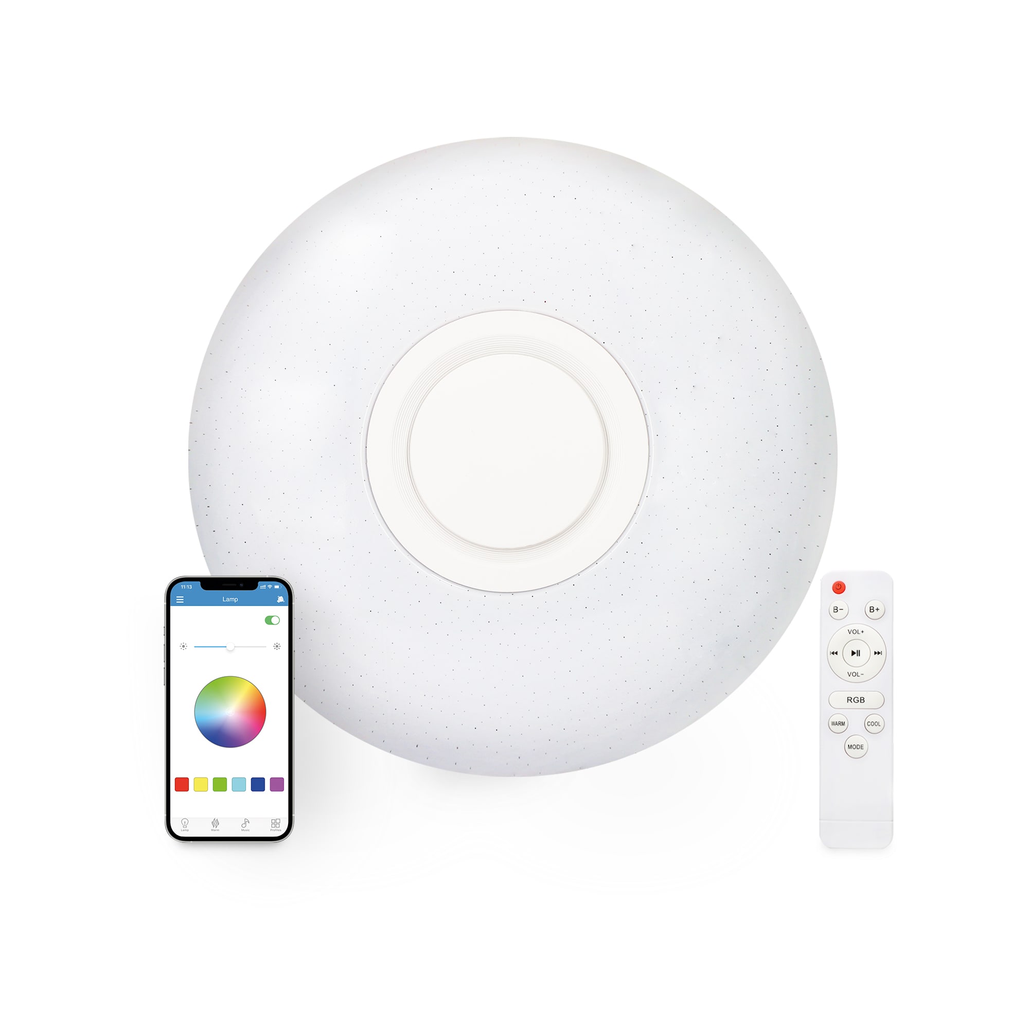 KSIX LED CEILING LIGHT SPEAKER RAINBOW RGB 30W 40CM