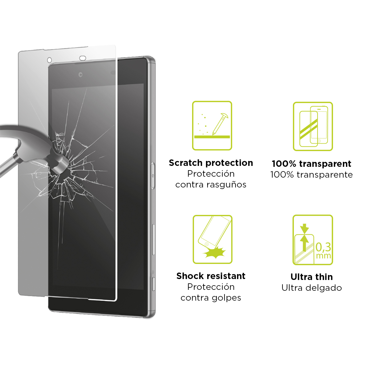 KSIX Protège-écran pour Lg Extreme Tempered Glass 9H For Lg V30 (1 unités)
