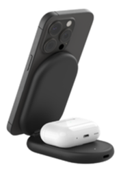 Belkin BoostCharge 2in1 Wireless Charging Stand with Magnetic Qi2 15W, Black – Image 2